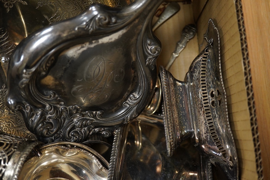 A quantity of assorted plated wares. Condition - varies